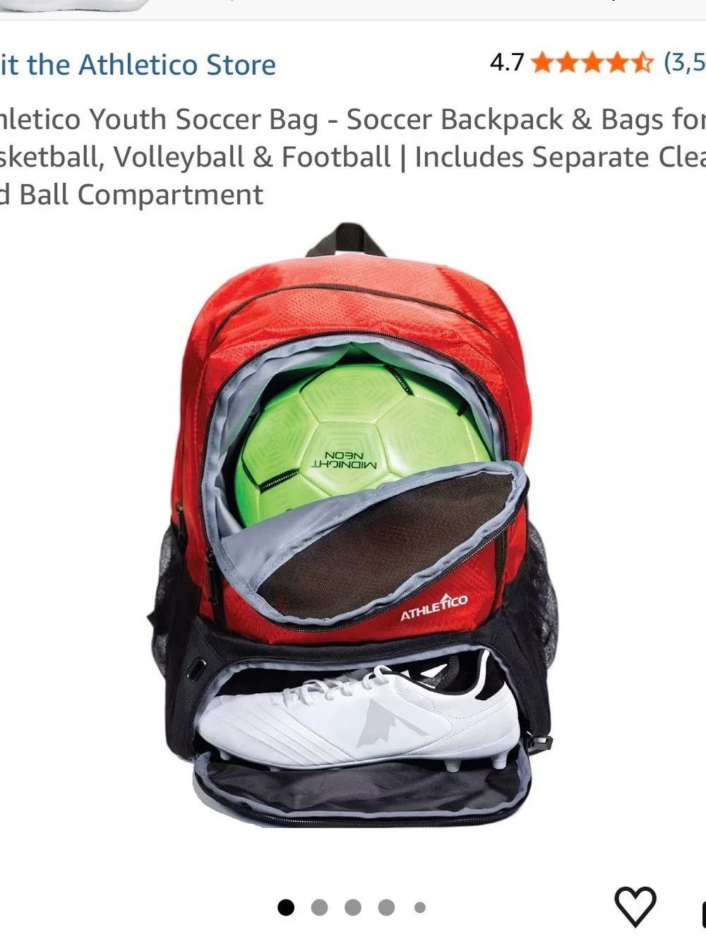 Red and Black Soccer Backpack
